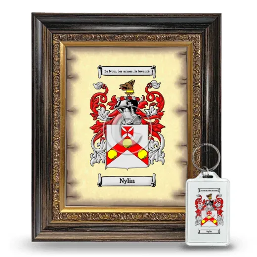 Nylin Framed Coat of Arms and Keychain - Heirloom