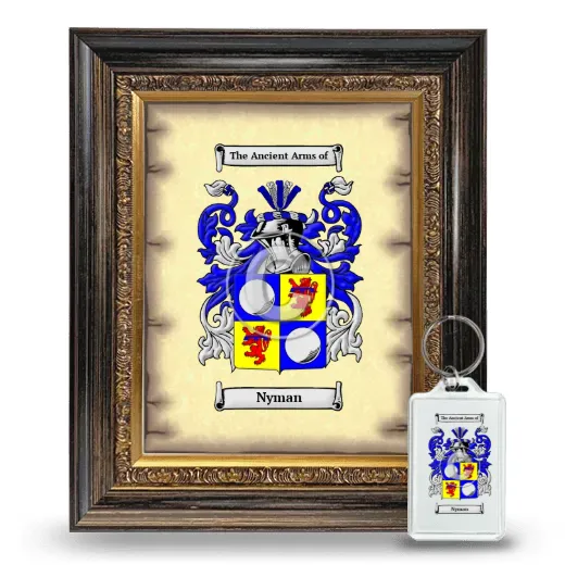 Nyman Framed Coat of Arms and Keychain - Heirloom
