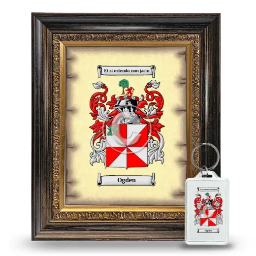 Ogden Framed Coat of Arms and Keychain - Heirloom
