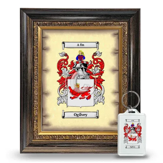 Ogilvey Framed Coat of Arms and Keychain - Heirloom
