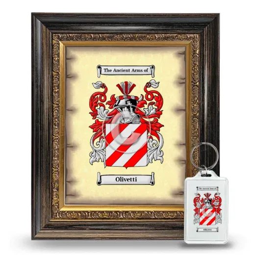 Olivetti Framed Coat of Arms and Keychain - Heirloom