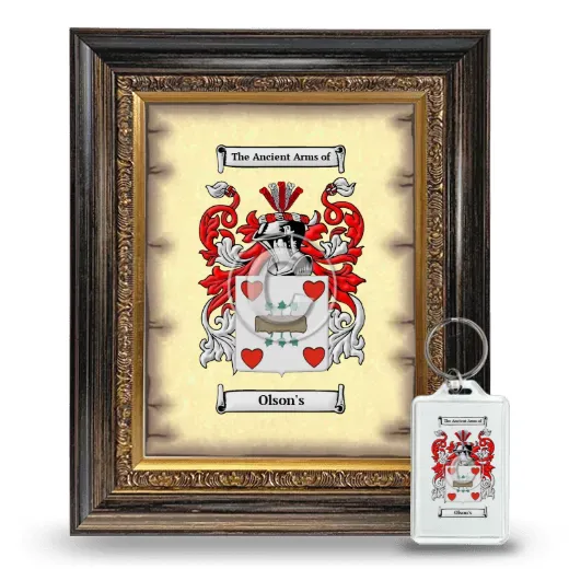 Olson's Framed Coat of Arms and Keychain - Heirloom