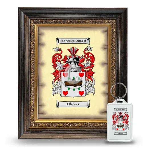 Olson's Framed Coat of Arms and Keychain - Heirloom