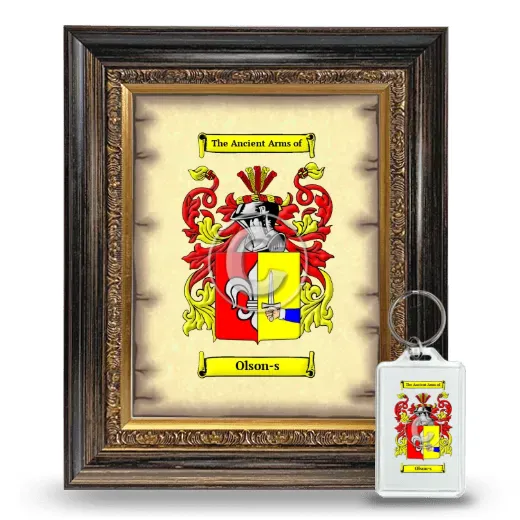 Olson-s Framed Coat of Arms and Keychain - Heirloom