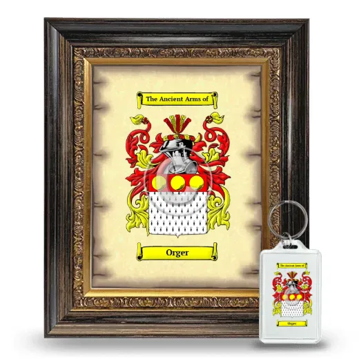 Orger Framed Coat of Arms and Keychain - Heirloom