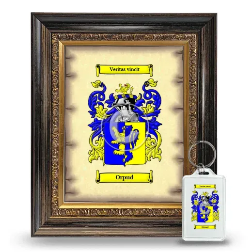 Orpud Framed Coat of Arms and Keychain - Heirloom