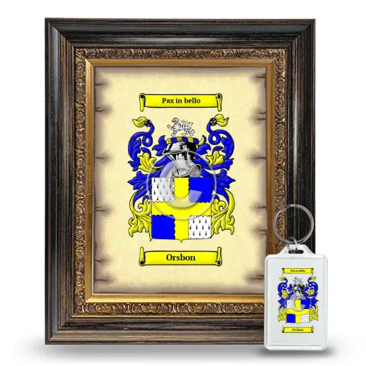 Orsbon Framed Coat of Arms and Keychain - Heirloom