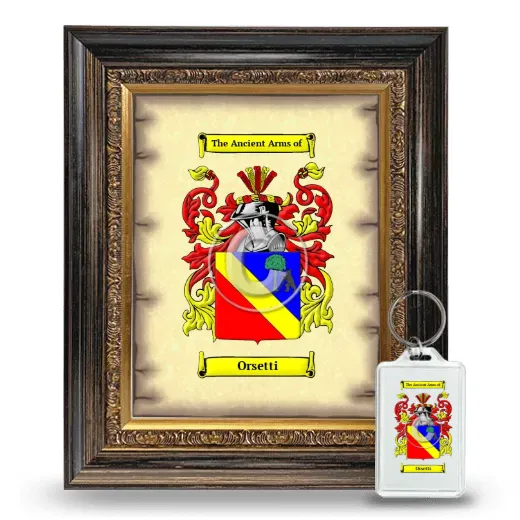 Orsetti Framed Coat of Arms and Keychain - Heirloom