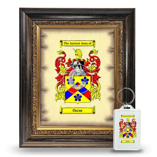 Oscar Framed Coat of Arms and Keychain - Heirloom