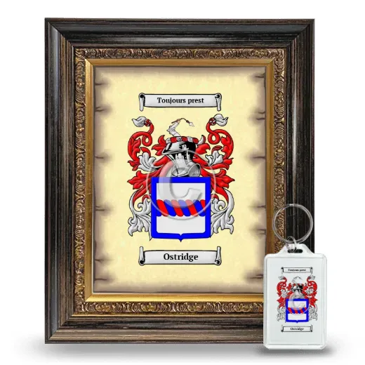 Ostridge Framed Coat of Arms and Keychain - Heirloom