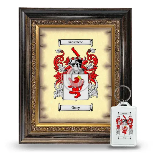 Oury Framed Coat of Arms and Keychain - Heirloom