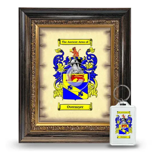 Overmyer Framed Coat of Arms and Keychain - Heirloom