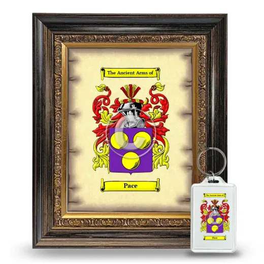 Pace Framed Coat of Arms and Keychain - Heirloom
