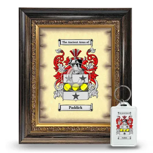 Paddick Framed Coat of Arms and Keychain - Heirloom
