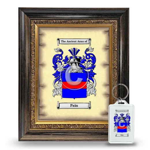 Pain Framed Coat of Arms and Keychain - Heirloom