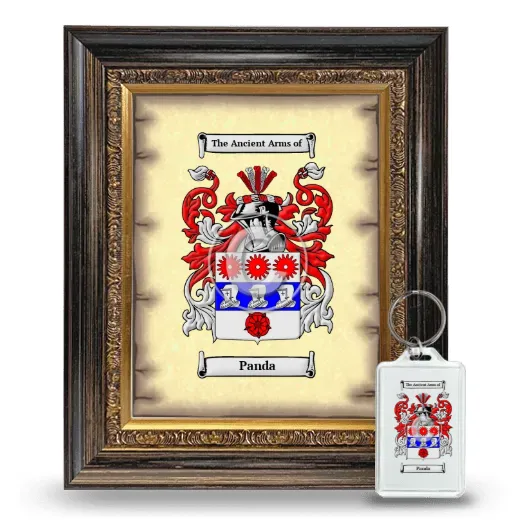 Panda Framed Coat of Arms and Keychain - Heirloom