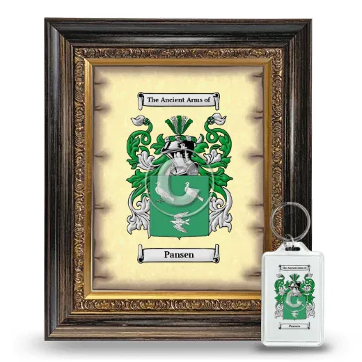 Pansen Framed Coat of Arms and Keychain - Heirloom