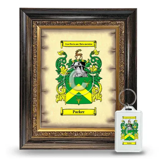Parker Framed Coat of Arms and Keychain - Heirloom