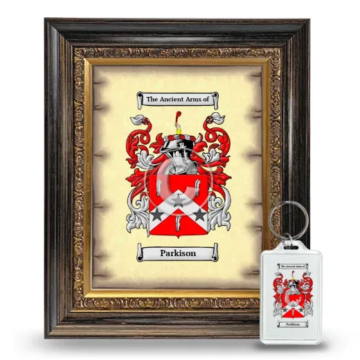 Parkison Framed Coat of Arms and Keychain - Heirloom