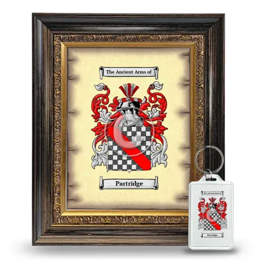 Partridge Framed Coat of Arms and Keychain - Heirloom