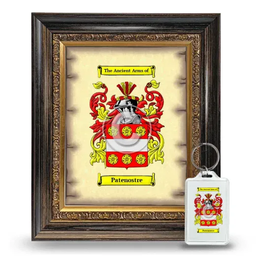 Patenostre Framed Coat of Arms and Keychain - Heirloom