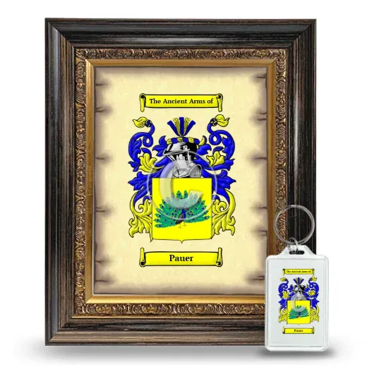 Pauer Framed Coat of Arms and Keychain - Heirloom