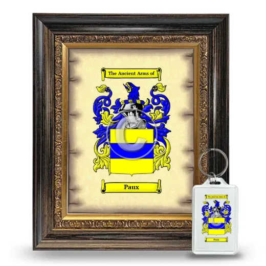 Paux Framed Coat of Arms and Keychain - Heirloom