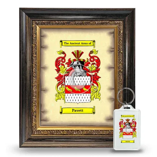 Pavett Framed Coat of Arms and Keychain - Heirloom