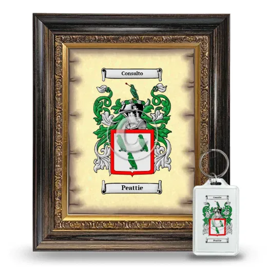 Peattie Framed Coat of Arms and Keychain - Heirloom