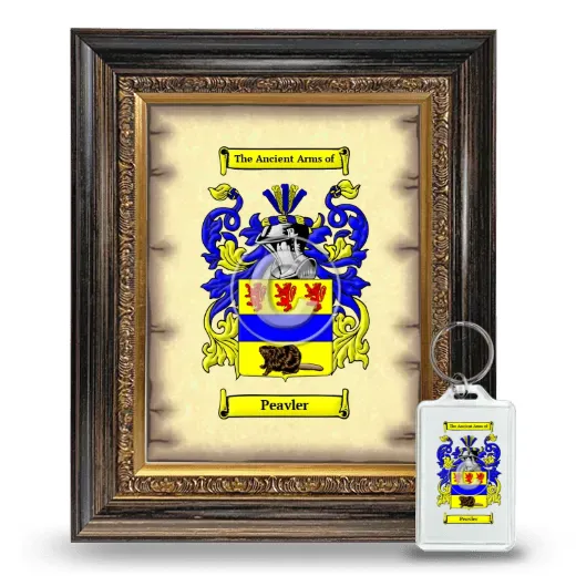 Peavler Framed Coat of Arms and Keychain - Heirloom