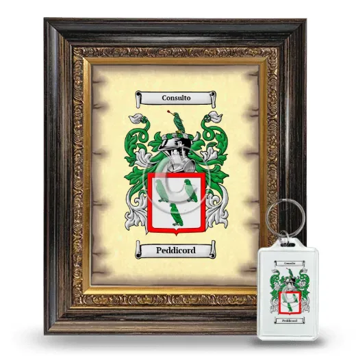 Peddicord Framed Coat of Arms and Keychain - Heirloom