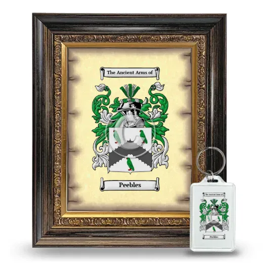 Peebles Framed Coat of Arms and Keychain - Heirloom