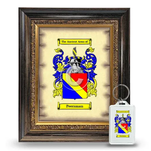 Peersman Framed Coat of Arms and Keychain - Heirloom