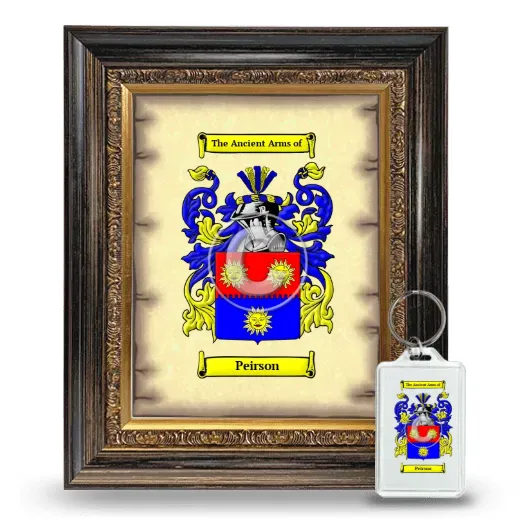 Peirson Framed Coat of Arms and Keychain - Heirloom