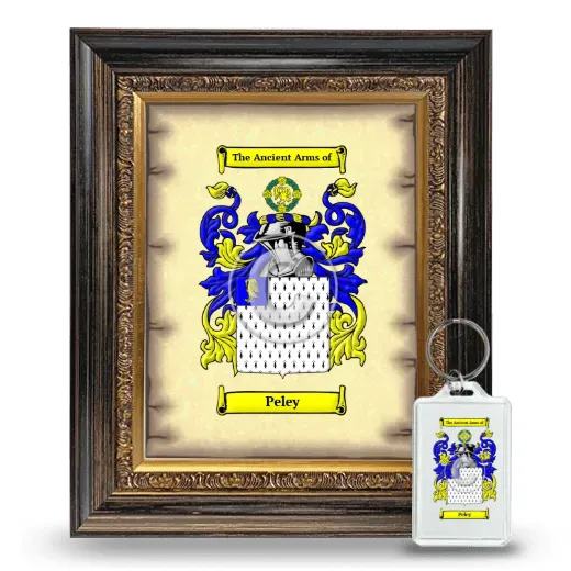 Peley Framed Coat of Arms and Keychain - Heirloom