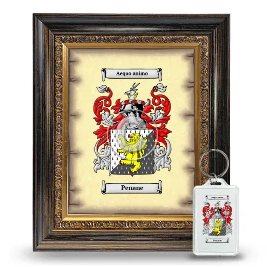 Penane Framed Coat of Arms and Keychain - Heirloom