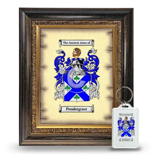 Pendergrast Framed Coat of Arms and Keychain - Heirloom