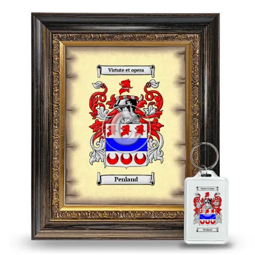 Penland Framed Coat of Arms and Keychain - Heirloom