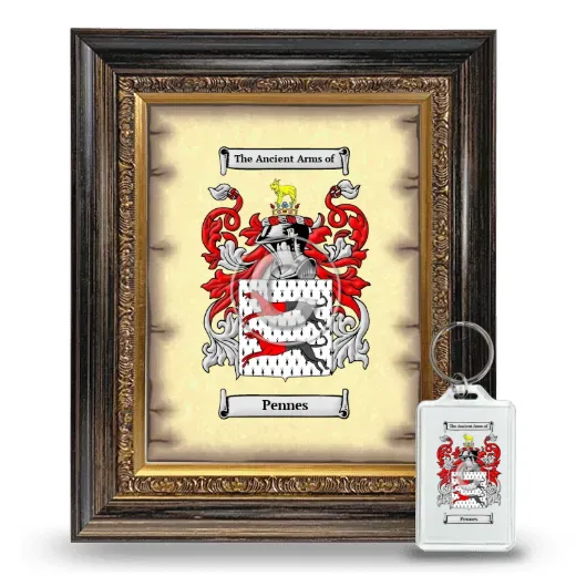Pennes Framed Coat of Arms and Keychain - Heirloom
