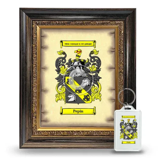 Pepin Framed Coat of Arms and Keychain - Heirloom