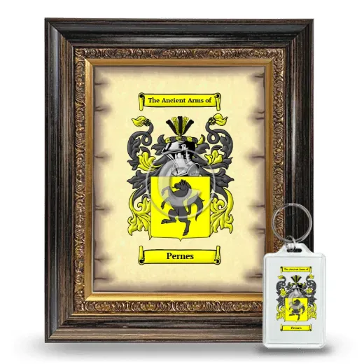 Pernes Framed Coat of Arms and Keychain - Heirloom
