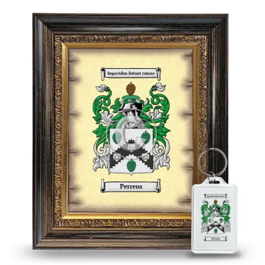 Perrens Framed Coat of Arms and Keychain - Heirloom