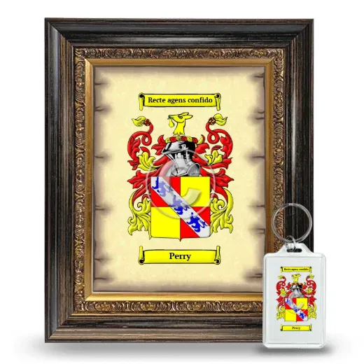 Perry Framed Coat of Arms and Keychain - Heirloom