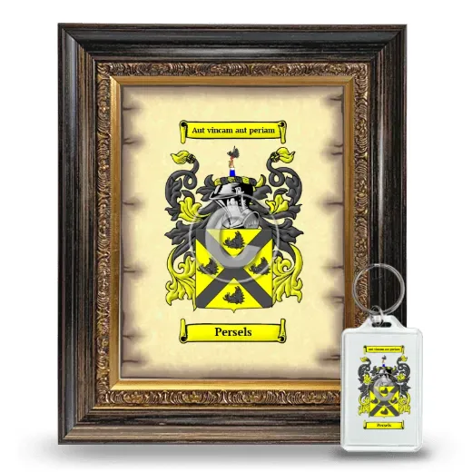 Persels Framed Coat of Arms and Keychain - Heirloom