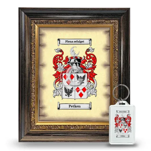 Petken Framed Coat of Arms and Keychain - Heirloom