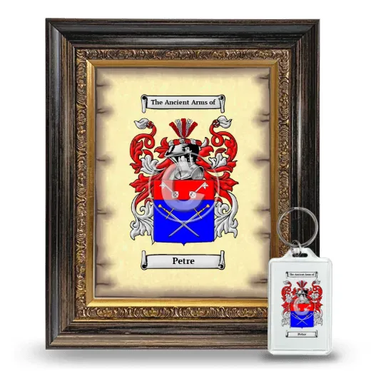 Petre Framed Coat of Arms and Keychain - Heirloom