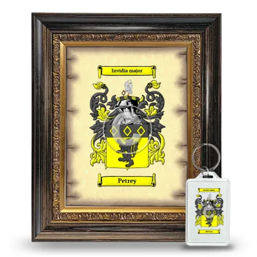 Petrey Framed Coat of Arms and Keychain - Heirloom