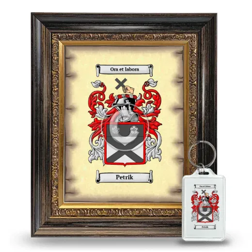 Petrik Framed Coat of Arms and Keychain - Heirloom