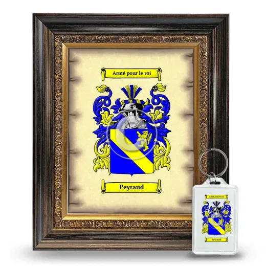 Peyraud Framed Coat of Arms and Keychain - Heirloom