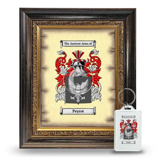 Peyrot Framed Coat of Arms and Keychain - Heirloom